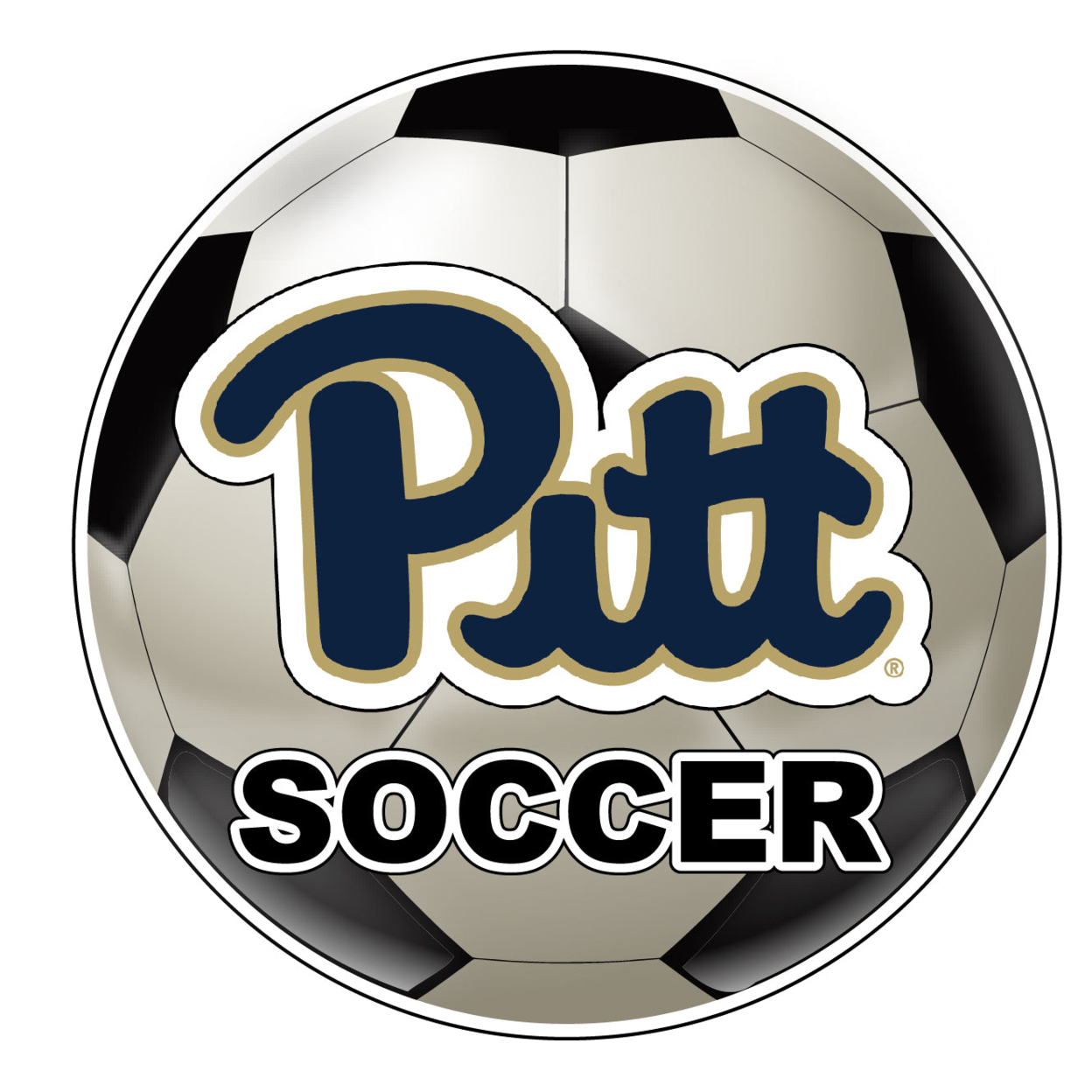 Pittsburgh Panthers 4-Inch Round Soccer Ball Vinyl Decal Sticker