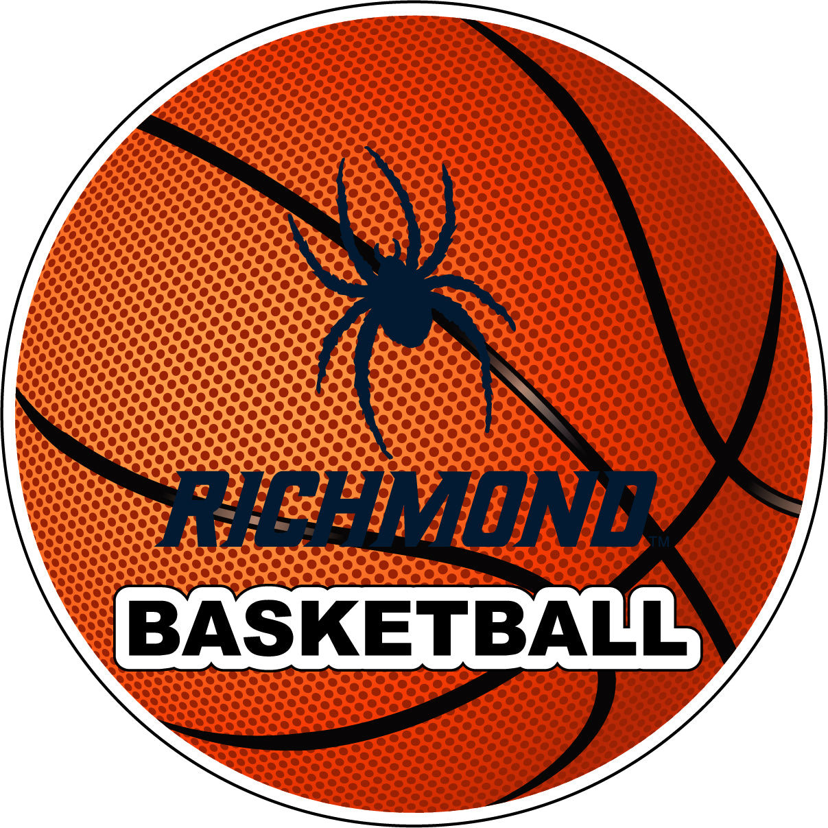 Richmond Spiders 4-Inch Round Basketball Vinyl Decal Sticker