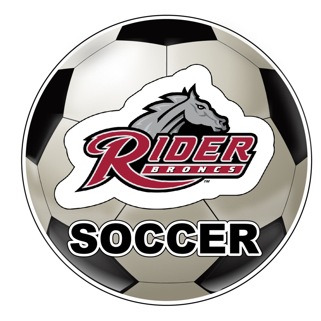 Rider University Broncs 4-Inch Round Soccer Ball Vinyl Decal Sticker