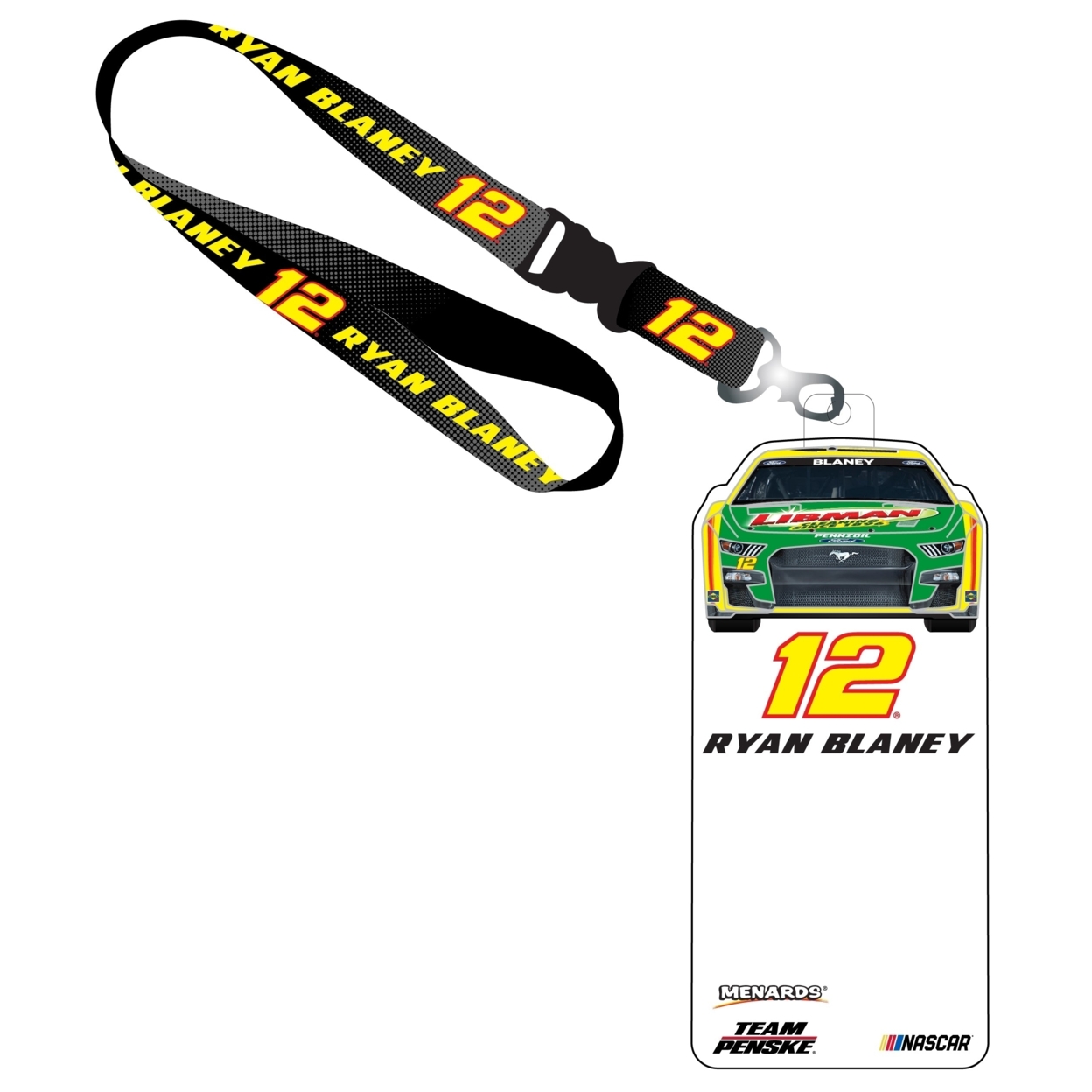 R And R Imports Ryan Blaney #12 Nascar Credential Holder With Lanyard New For 2022