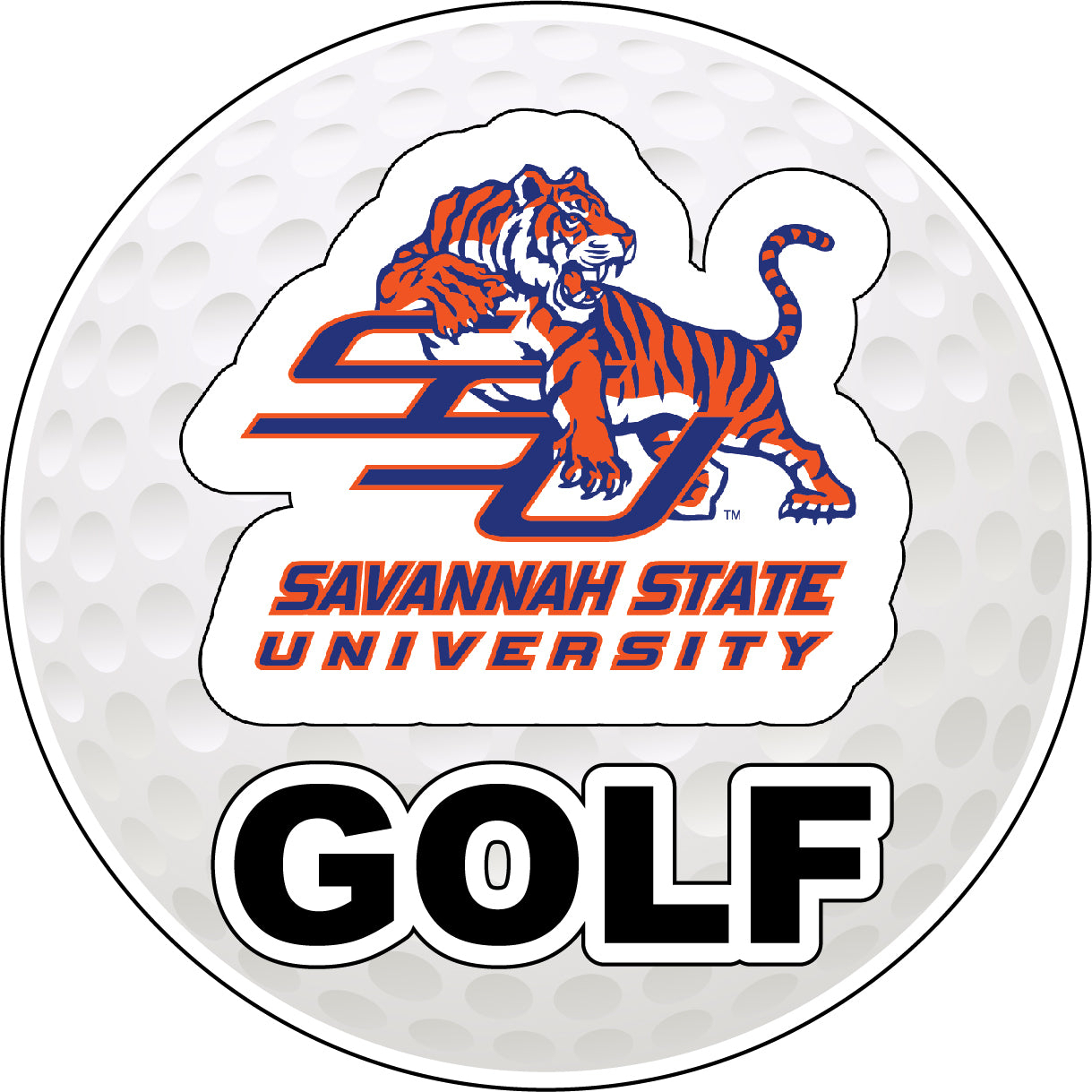 Savannah State University 4-Inch Round Golf Ball Vinyl Decal Sticker