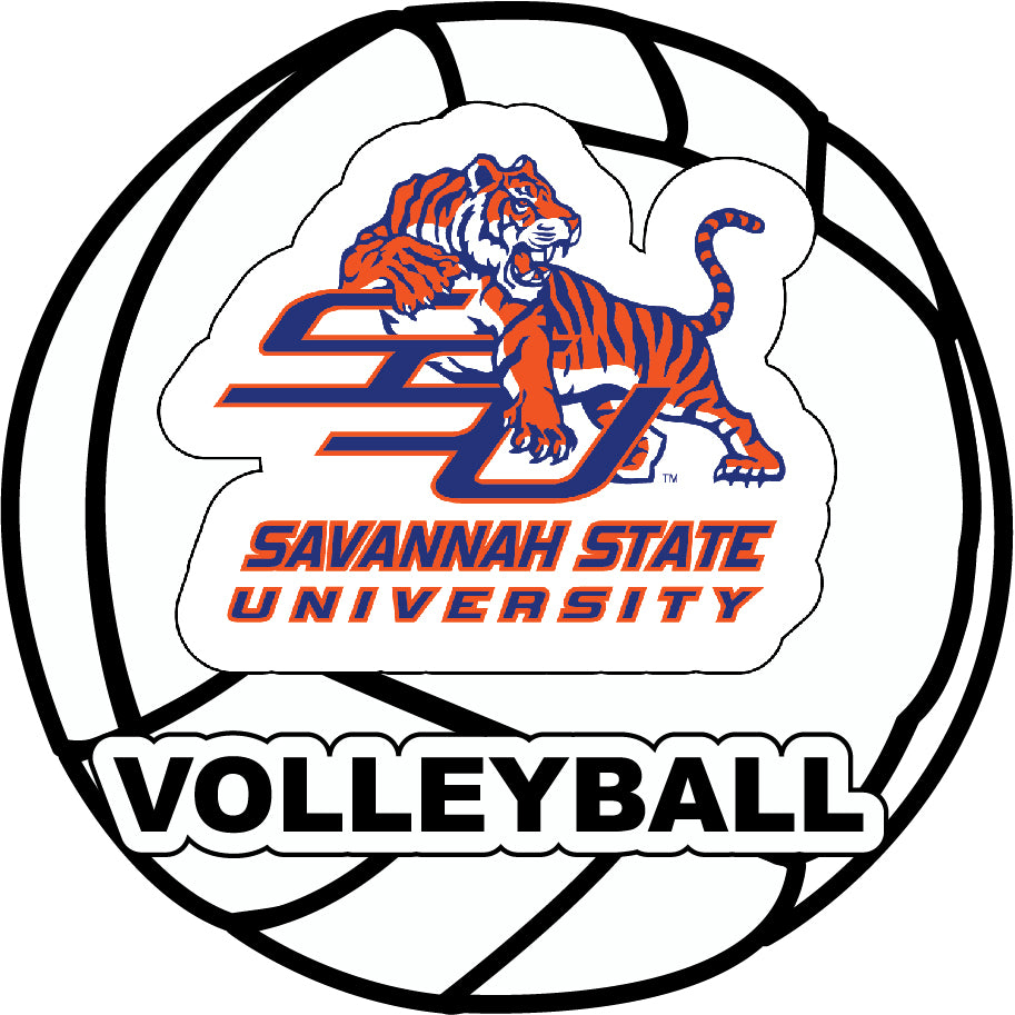 Savannah State University 4-Inch Round Volleyball Vinyl Decal Sticker
