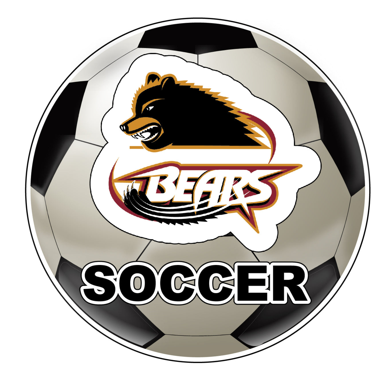 Shaw University Bears 4-Inch Round Soccer Ball Vinyl Decal Sticker