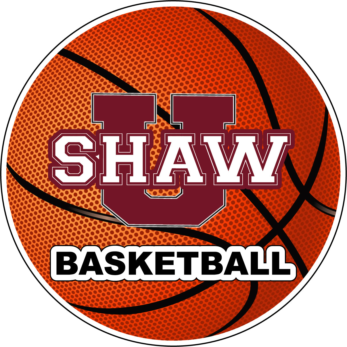 Shaw University Bears 4-Inch Round Basketball Vinyl Decal Sticker