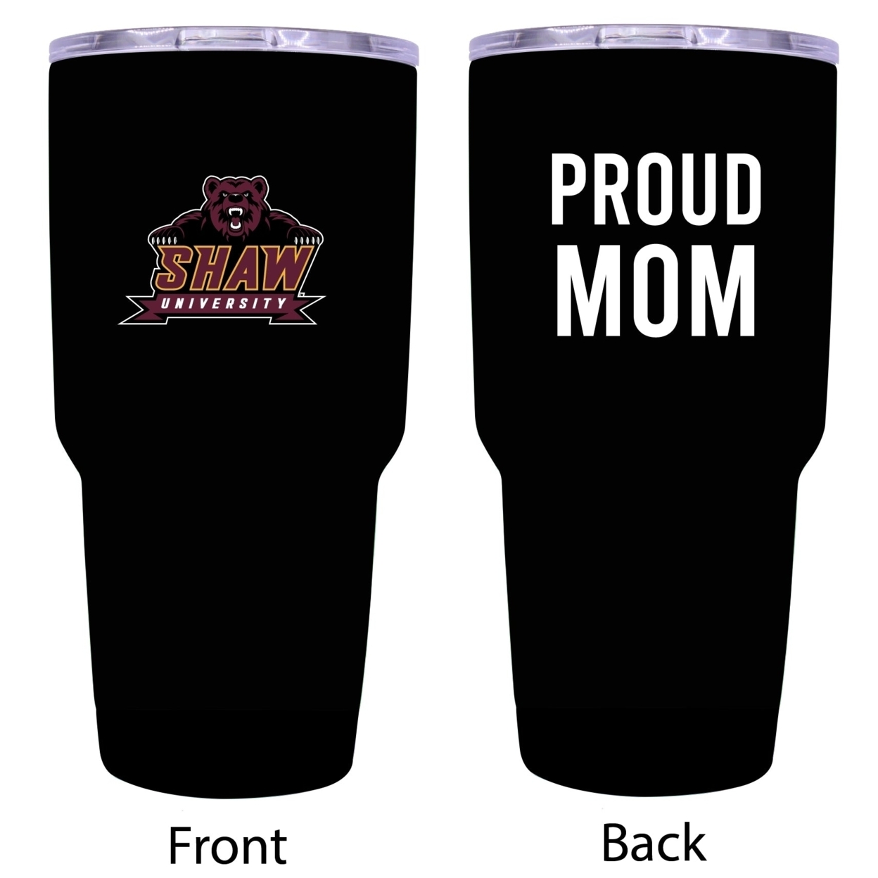 R And R Imports Shaw University Bears Proud Mom 24 Oz Insulated Stainless Steel Tumblers Black.
