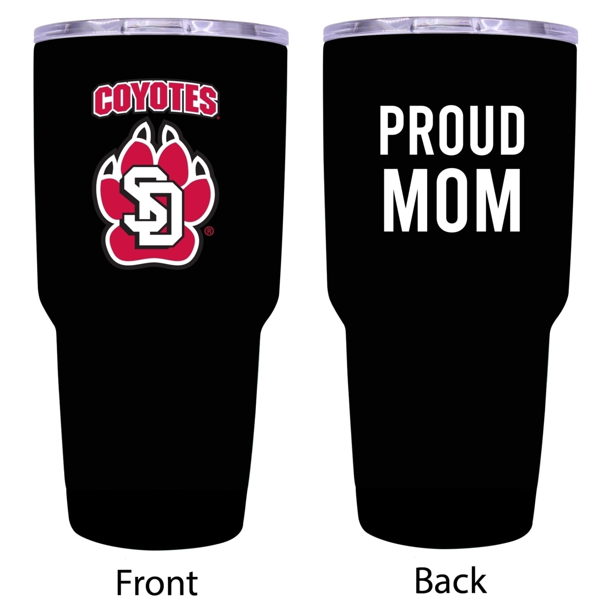 R And R Imports South Dakota Coyotes Proud Mom 24 Oz Insulated Stainless Steel Tumblers Black.