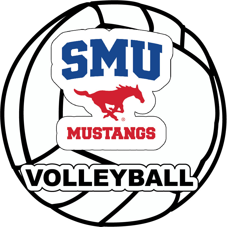 Southern Methodist University 4-Inch Round Volleyball Vinyl Decal Sticker