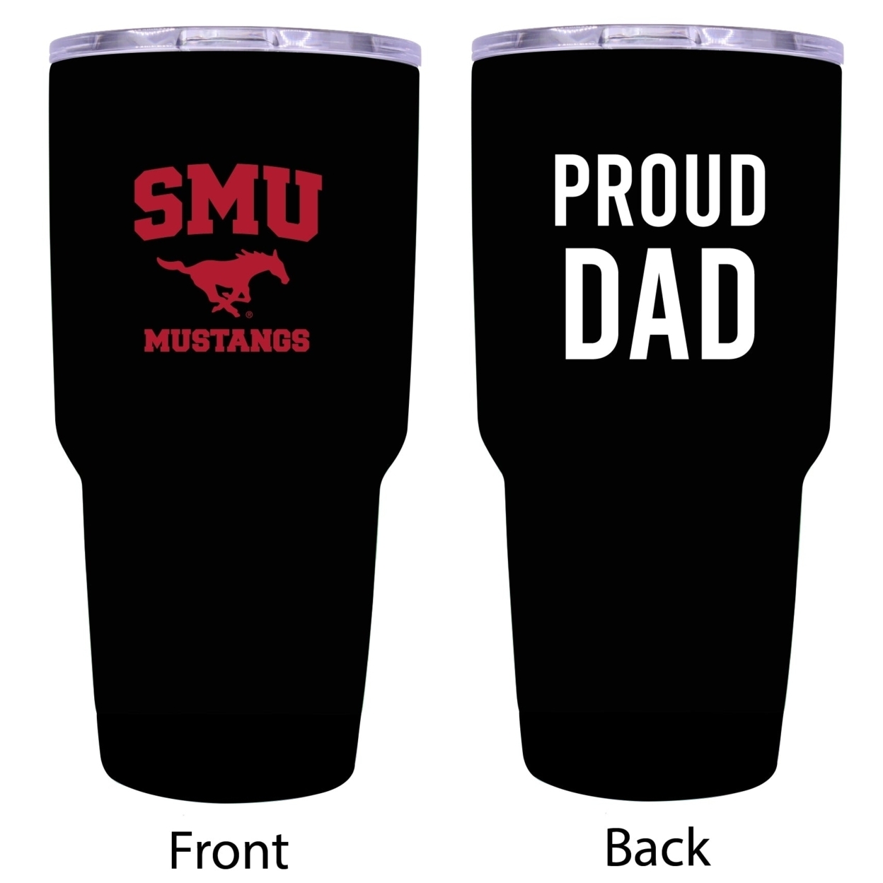 R And R Imports Southern Methodist University Proud Dad 24 Oz Insulated Stainless Steel Tumblers Black.