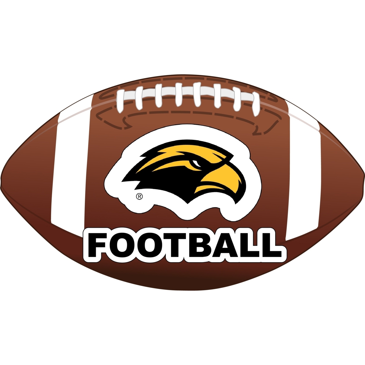 Southern Mississippi Golden Eagles 4-Inch Round Football Vinyl Decal Sticker