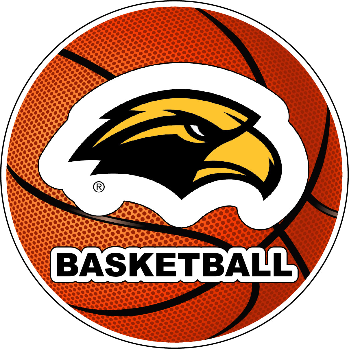 Southern Mississippi Golden Eagles 4-Inch Round Basketball Vinyl Decal Sticker