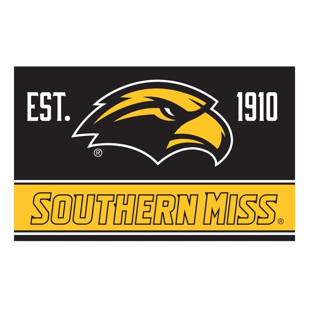 R And R Imports Southern Mississippi Golden Eagles Wood Sign With Frame