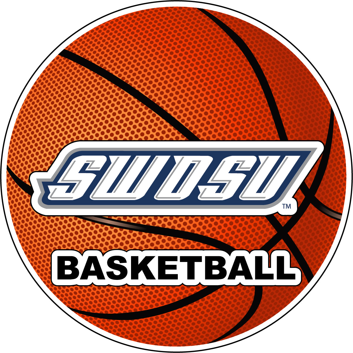 Southwestern Oklahoma State University 4-Inch Round Basketball Vinyl Decal Sticker
