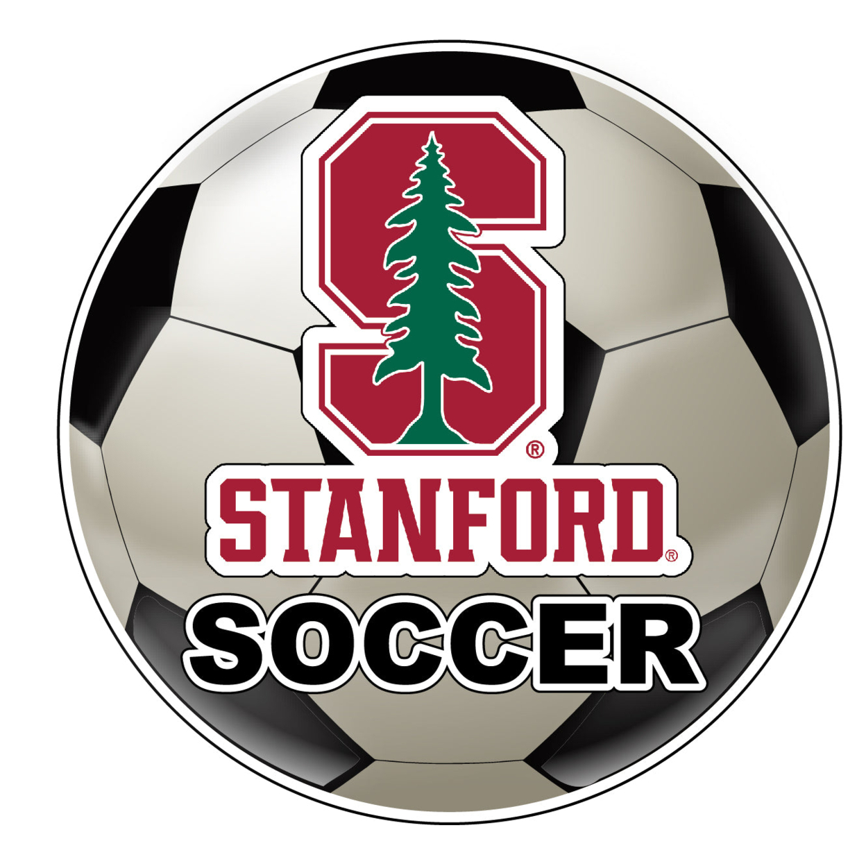 Stanford University 4-Inch Round Soccer Ball Vinyl Decal Sticker
