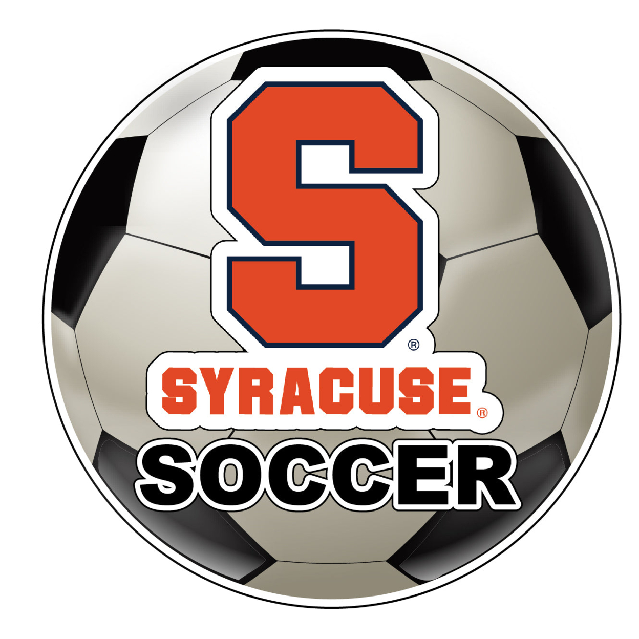 Syracuse Orange 4-Inch Round Soccer Ball Vinyl Decal Sticker