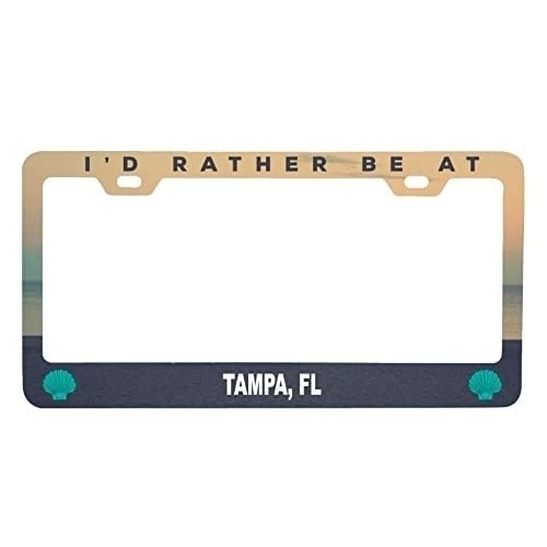 R And R Imports Tampa Florida Sea Shell Design Souvenir Metal License Plate Frame