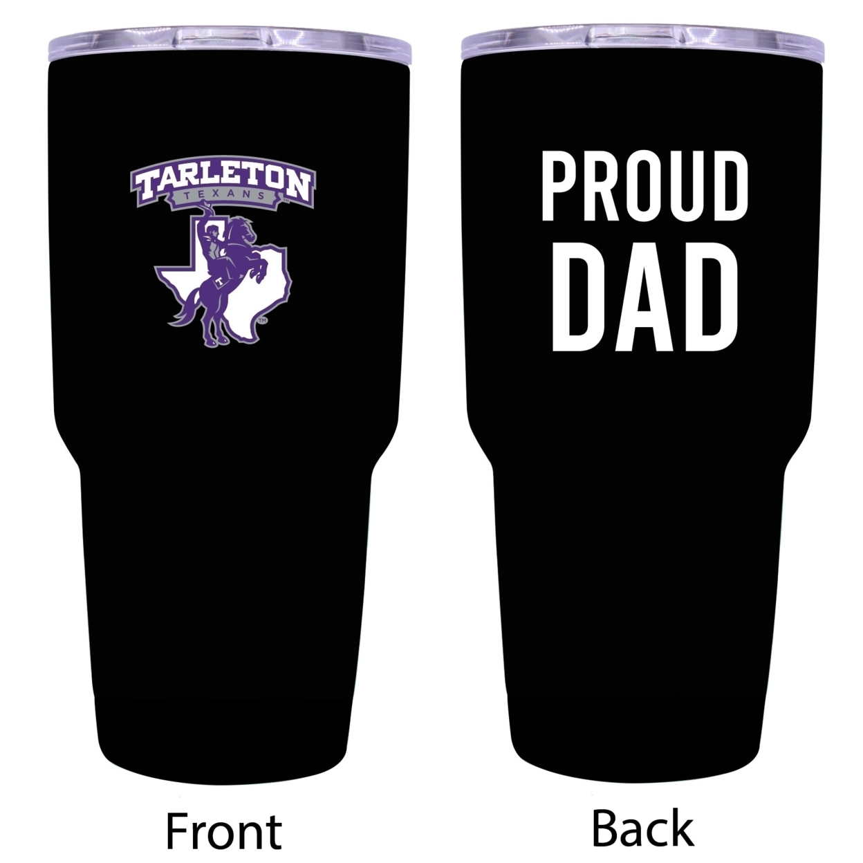 R And R Imports Tarleton State University Proud Dad 24 Oz Insulated Stainless Steel Tumblers Black.