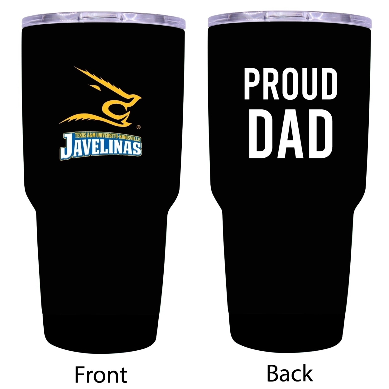R And R Imports Texas A&M Kingsville Javelinas Proud Dad 24 Oz Insulated Stainless Steel Tumblers Black.
