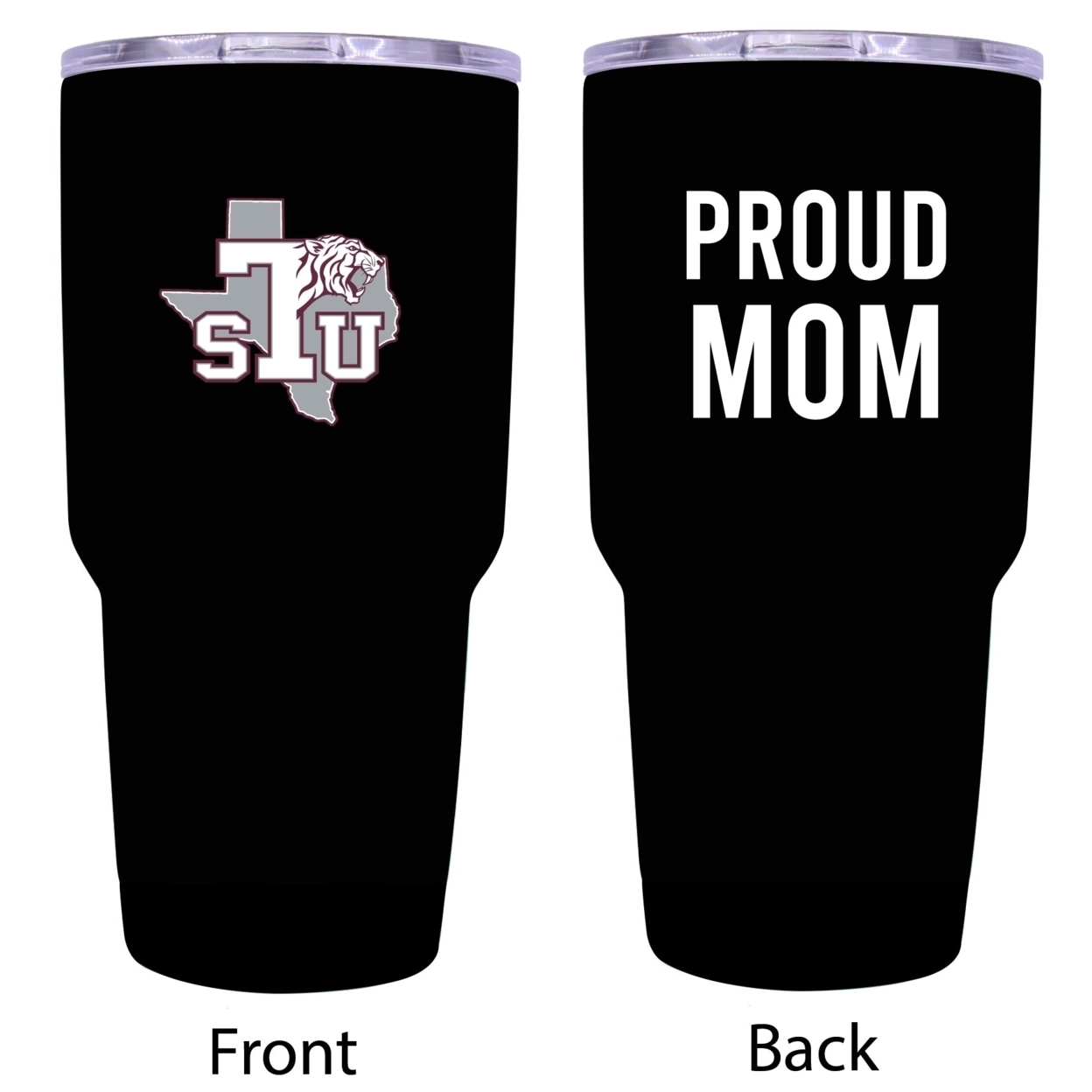 R And R Imports Texas Southern University Proud Mom 24 Oz Insulated Stainless Steel Tumblers Black.