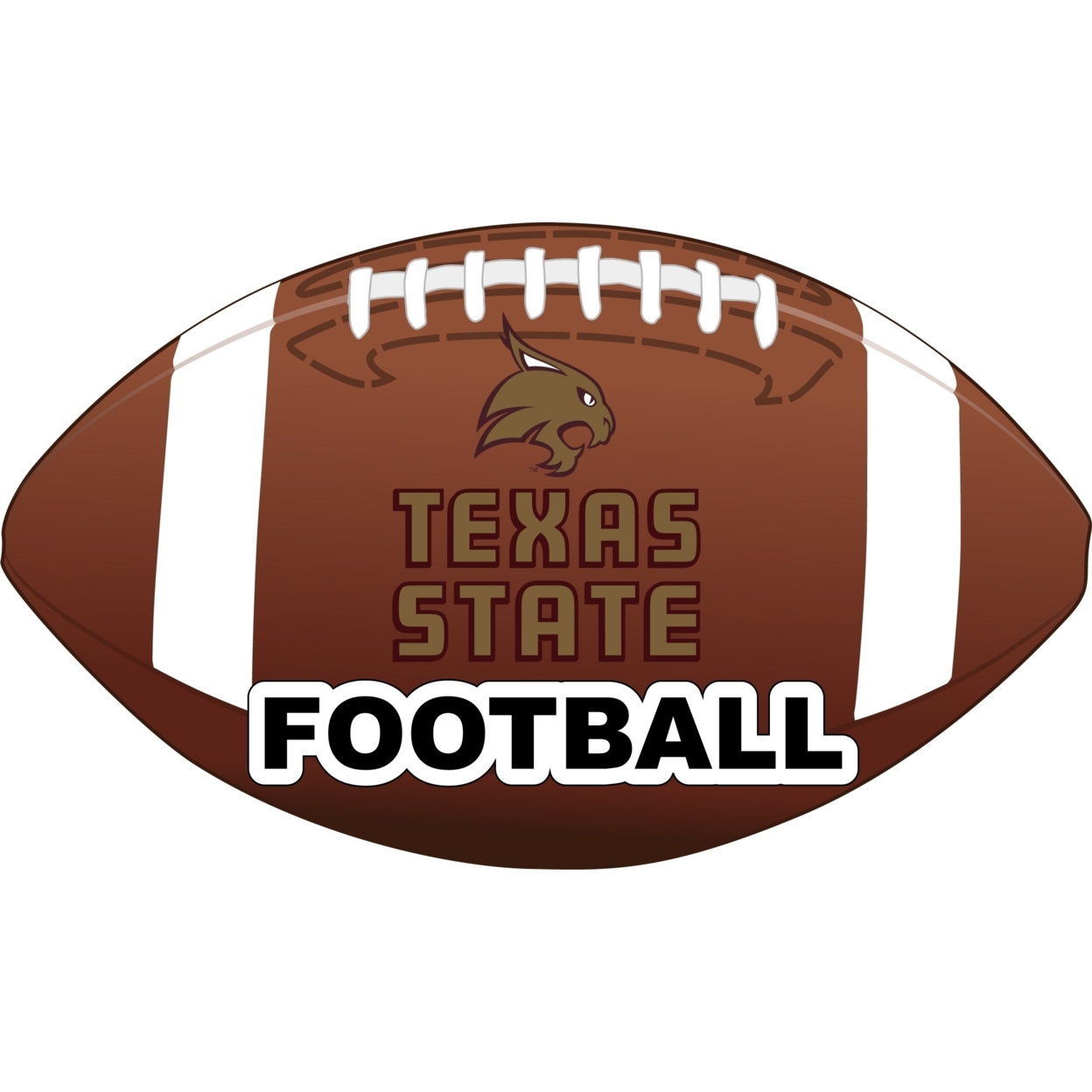 Texas State Bobcats 4-Inch Round Football Vinyl Decal Sticker