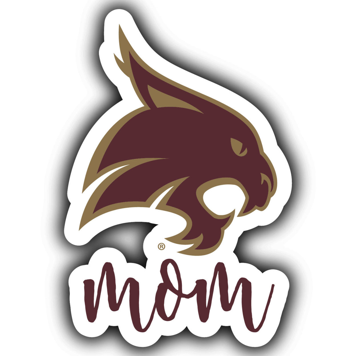 Texas State Bobcats Proud Mom 4-Inch Die Cut Decal,Multi