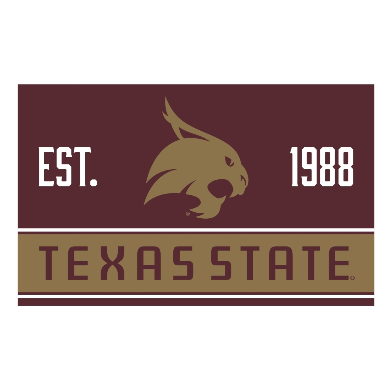 R And R Imports Texas State Bobcats Wood Sign With Frame
