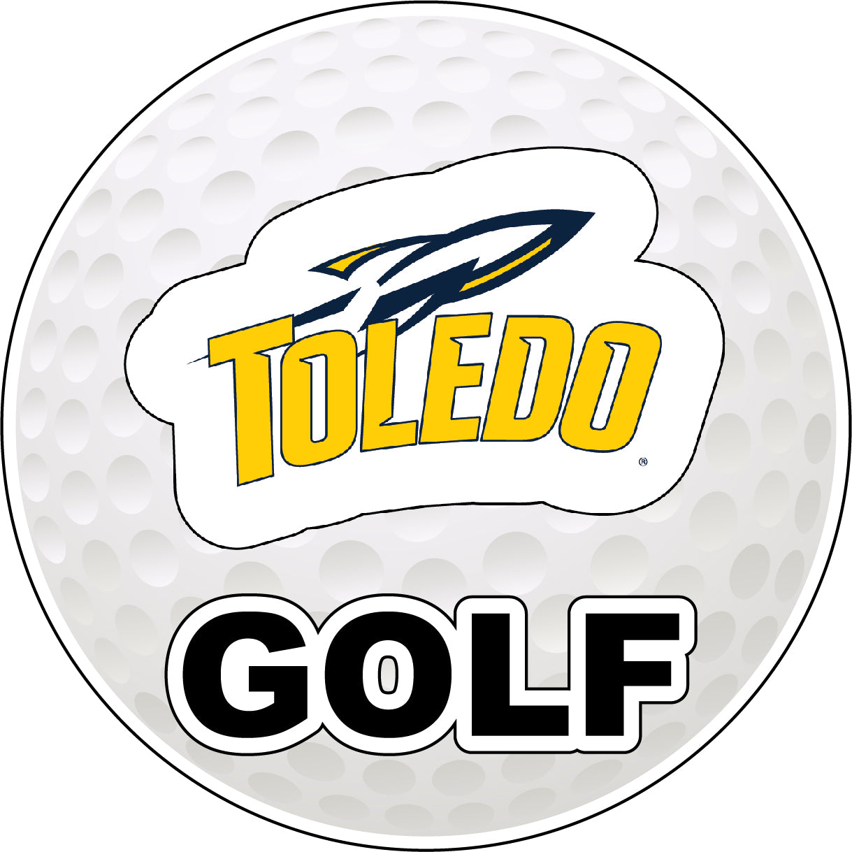 Toledo Rockets 4-Inch Round Golf Ball Vinyl Decal Sticker
