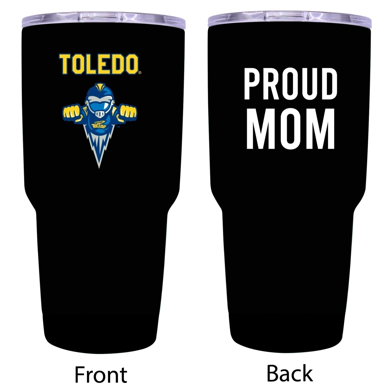 R And R Imports Toledo Rockets Proud Mom 24 Oz Insulated Stainless Steel Tumblers Black.