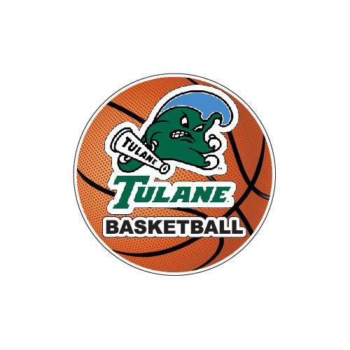 Tulane University Green Wave 4-Inch Round Basketball Vinyl Decal Sticker