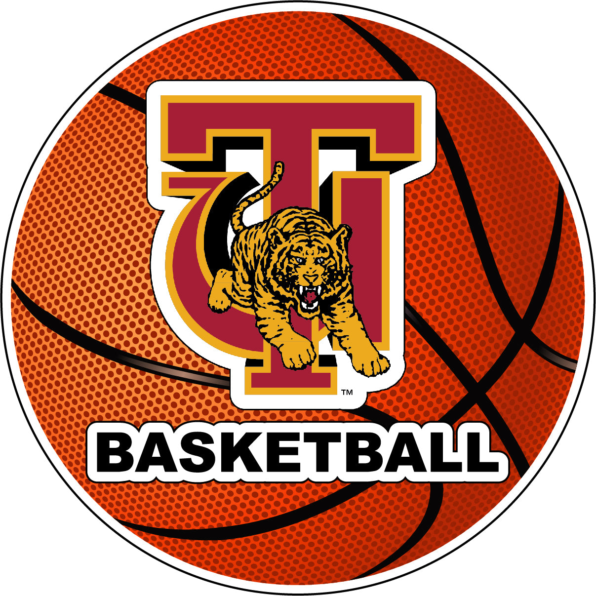 Tuskegee University 4-Inch Round Basketball Vinyl Decal Sticker