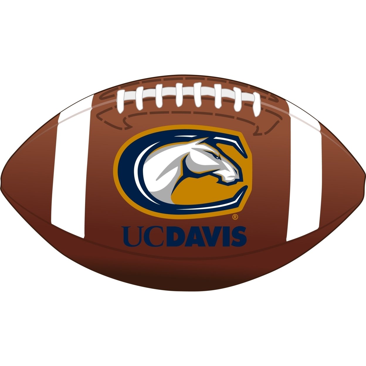 UC Davis Aggies 4-Inch Round Football Vinyl Decal