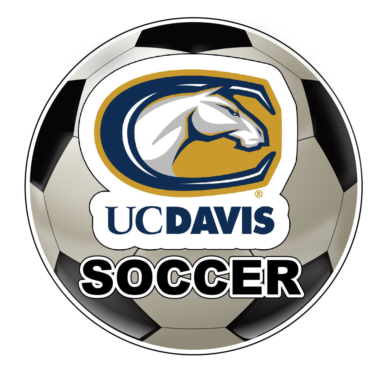 UC Davis Aggies 4-Inch Round Soccer Ball Vinyl Decal Sticker