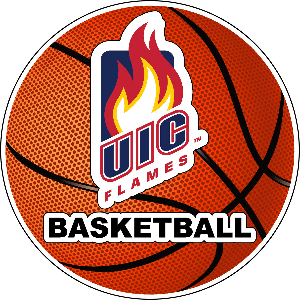 University Of Illinois At Chicago 4-Inch Round Basketball Vinyl Decal Sticker