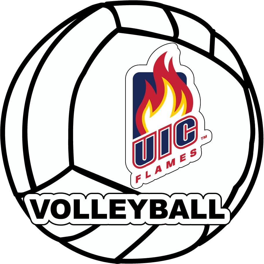 University Of Illinois At Chicago 4-Inch Round Volleyball Vinyl Decal Sticker