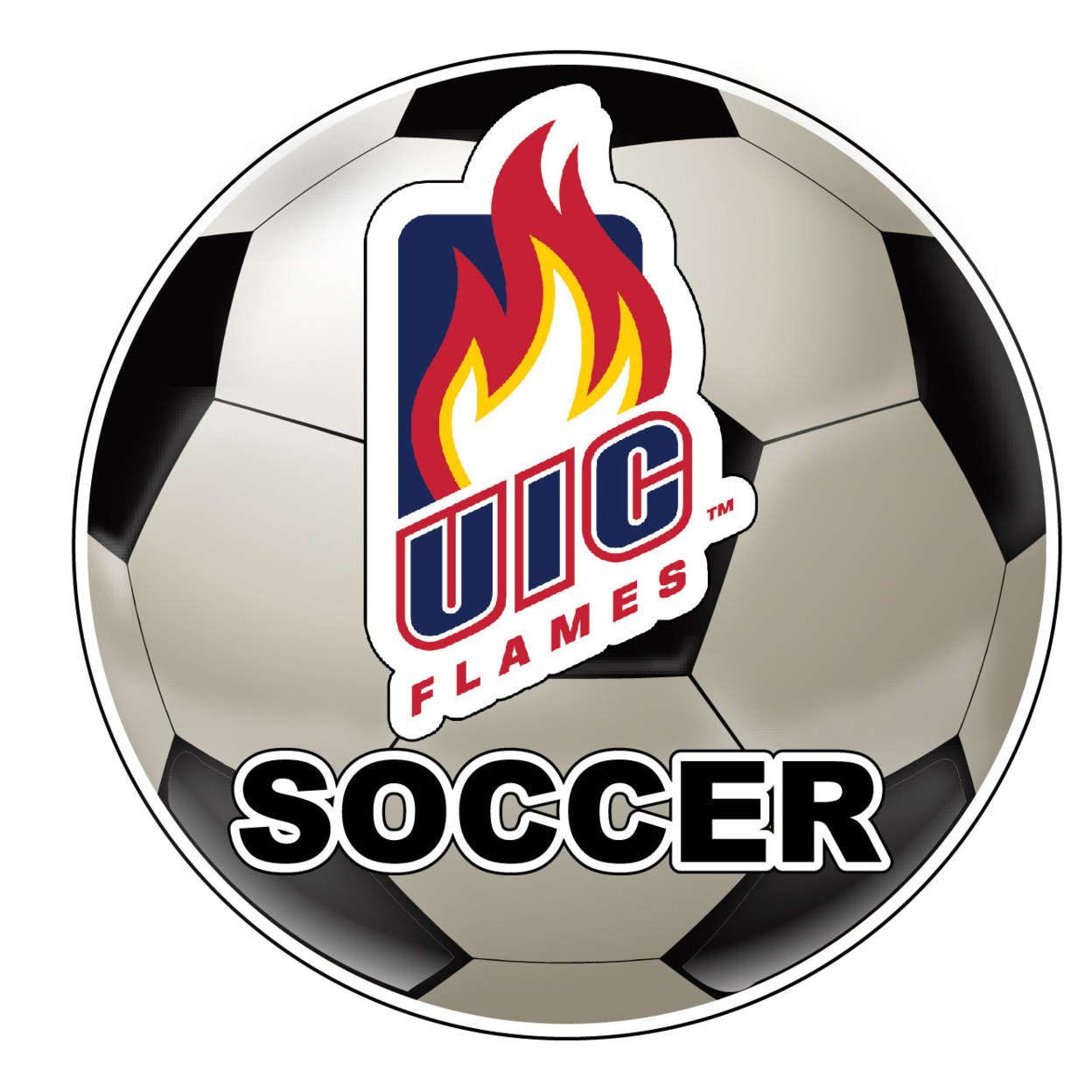 University Of Illinois At Chicago 4-Inch Round Soccer Ball Vinyl Decal Sticker