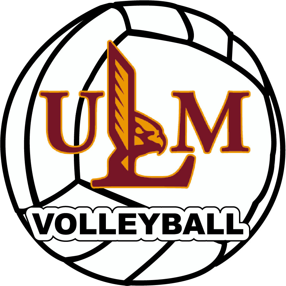 University Of Louisiana Monroe 4-Inch Round Volleyball Vinyl Decal Sticker