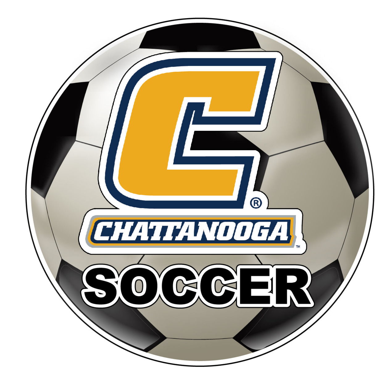 University Of Tennessee At Chattanooga 4-Inch Round Soccer Ball Vinyl Decal Sticker