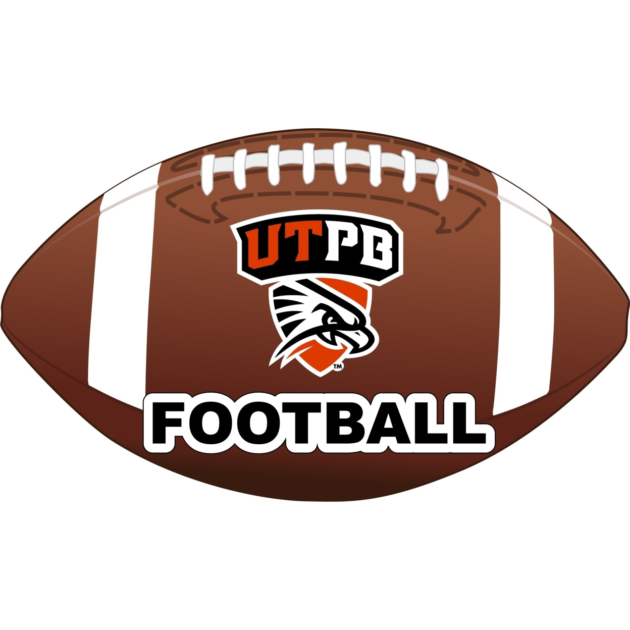 University Of Texas Of The Permian Basin 4-Inch Round Football Vinyl Decal Sticker