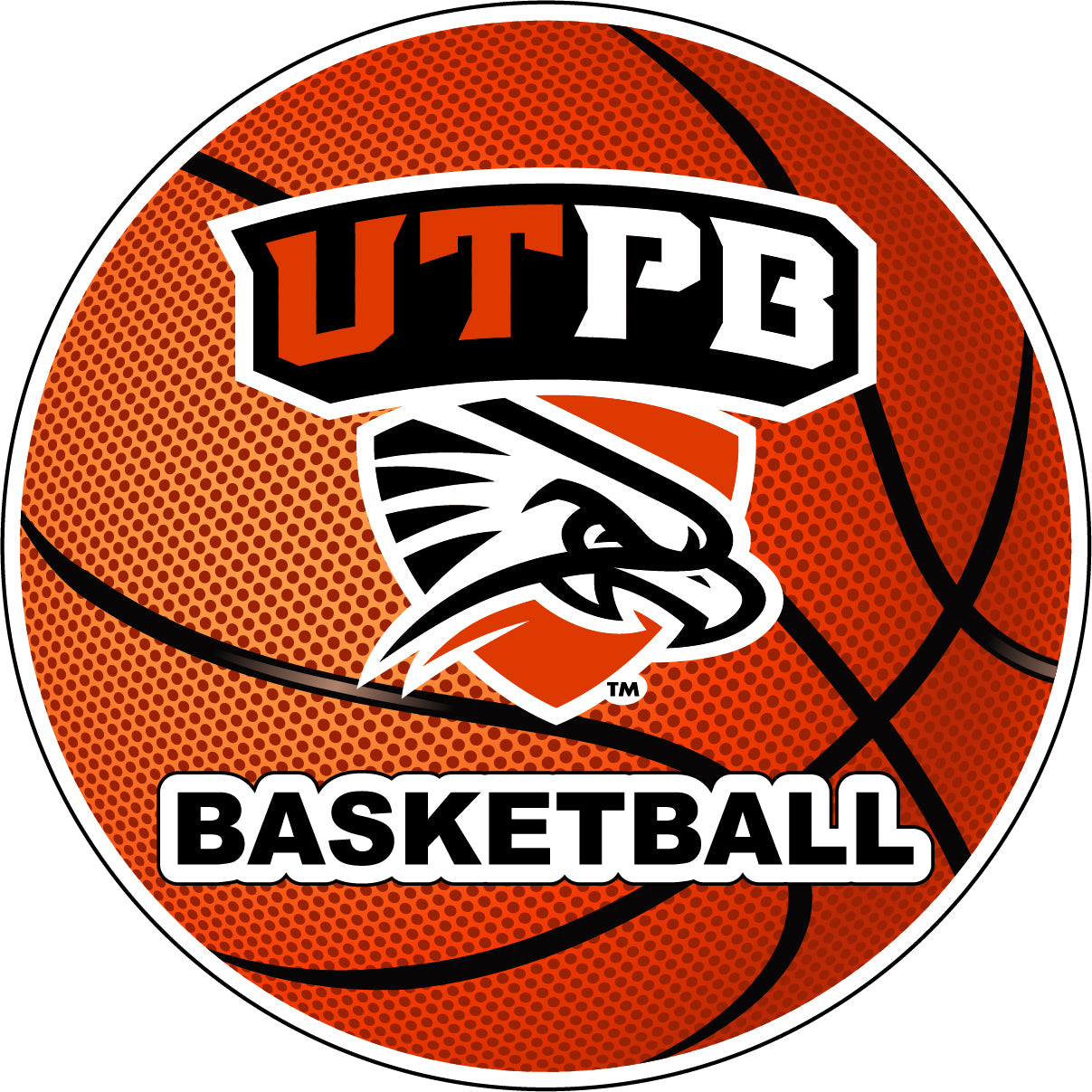 University Of Texas Of The Permian Basin 4-Inch Round Basketball Vinyl Decal Sticker