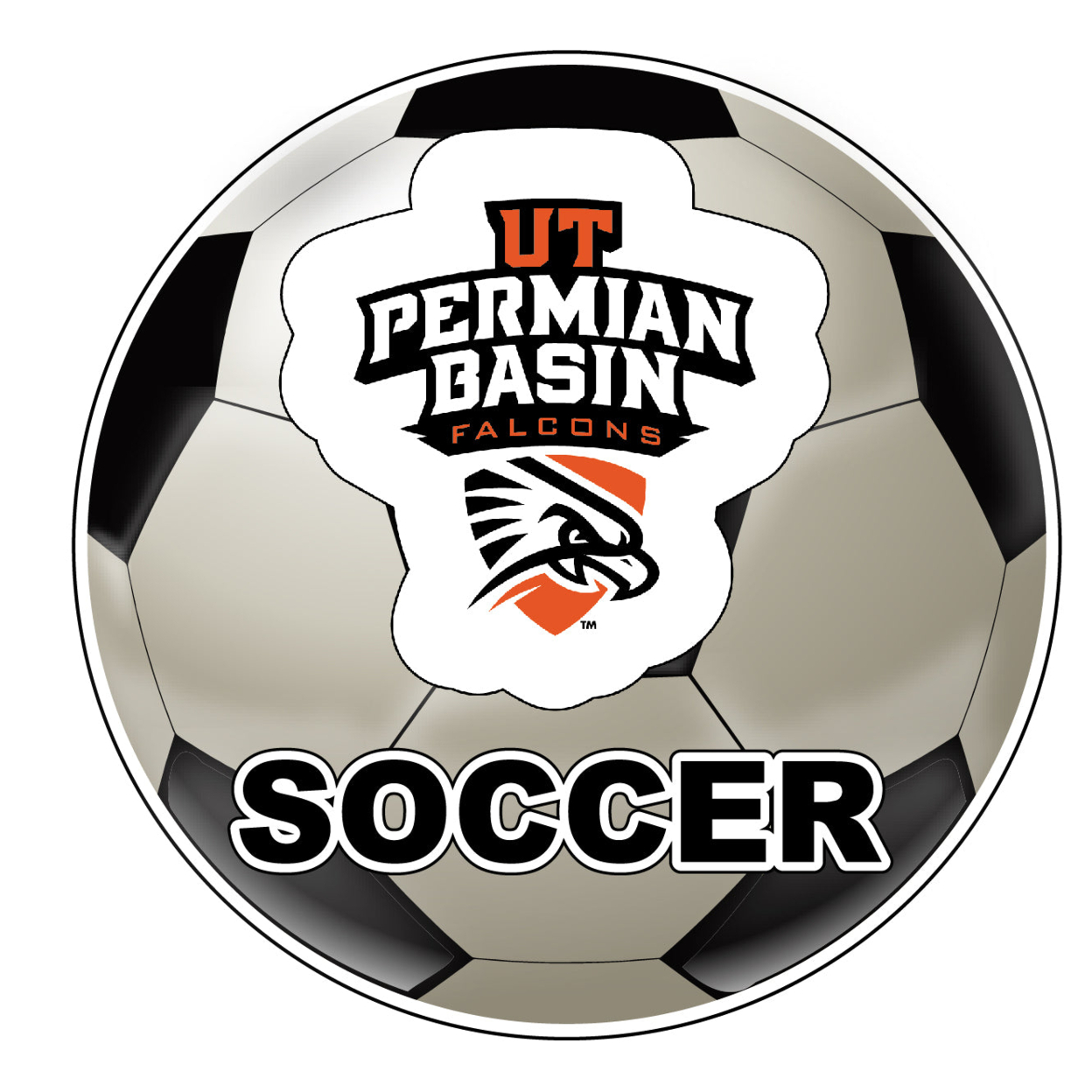 University Of Texas Of The Permian Basin 4-Inch Round Soccer Ball Vinyl Decal Sticker