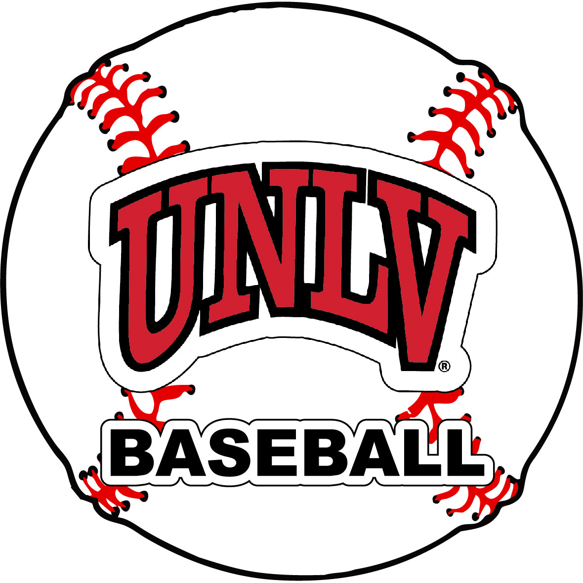 UNLV Rebels 4-Inch Round Baseball Vinyl Decal Sticker