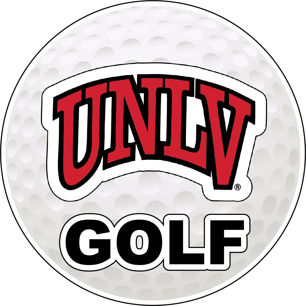 UNLV Rebels 4-Inch Round Golf Ball Vinyl Decal Sticker