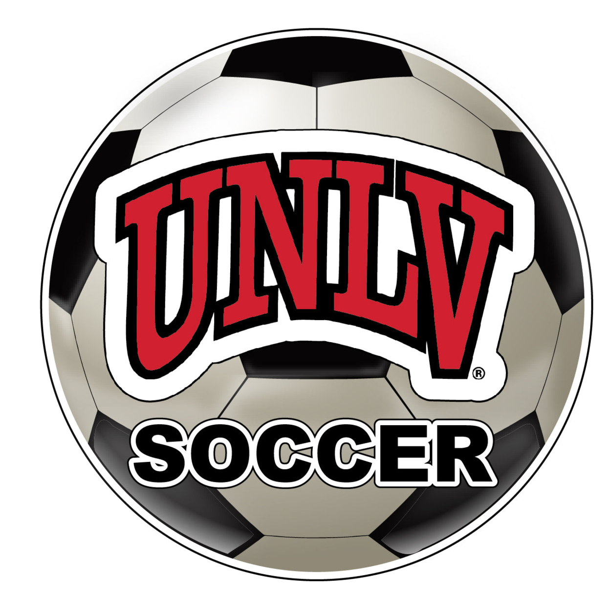 UNLV Rebels 4-Inch Round Soccer Ball Vinyl Decal Sticker