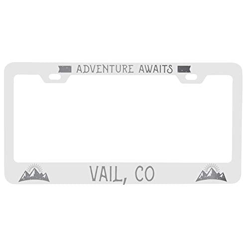 R And R Imports Vail Colorado Laser Engraved Metal License Plate Frame Adventures Awaits Design