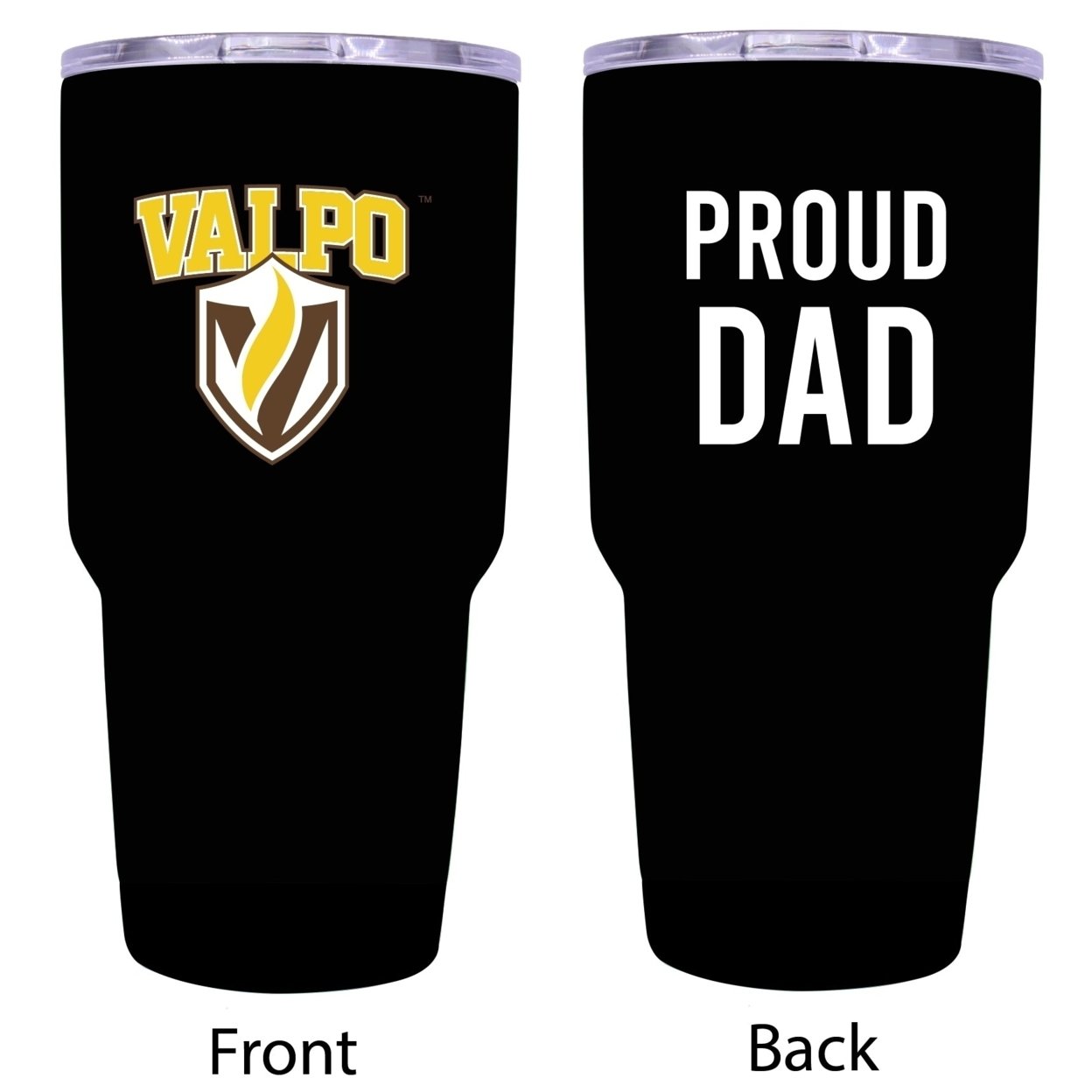 R And R Imports Valparaiso University Proud Dad 24 Oz Insulated Stainless Steel Tumblers Black.