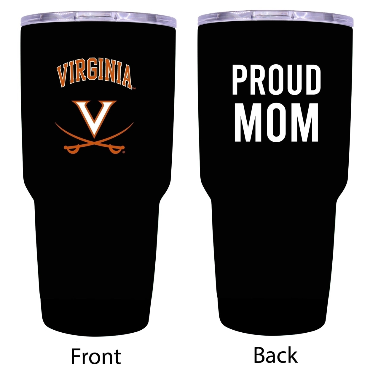 R And R Imports Virginia Cavaliers Proud Mom 24 Oz Insulated Stainless Steel Tumblers Black.