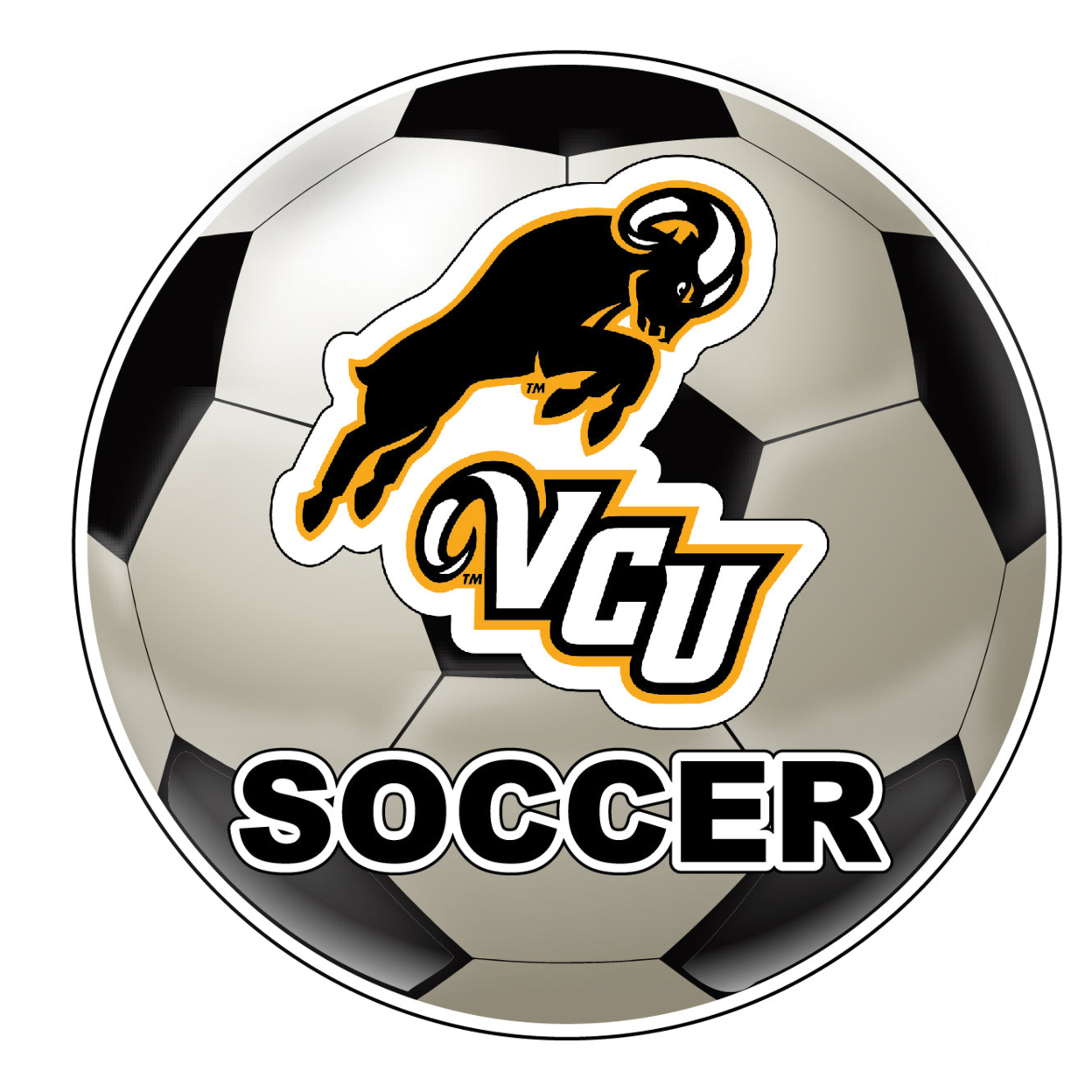 Virginia Commonwealth University 4-Inch Round Soccer Ball Vinyl Decal Sticker