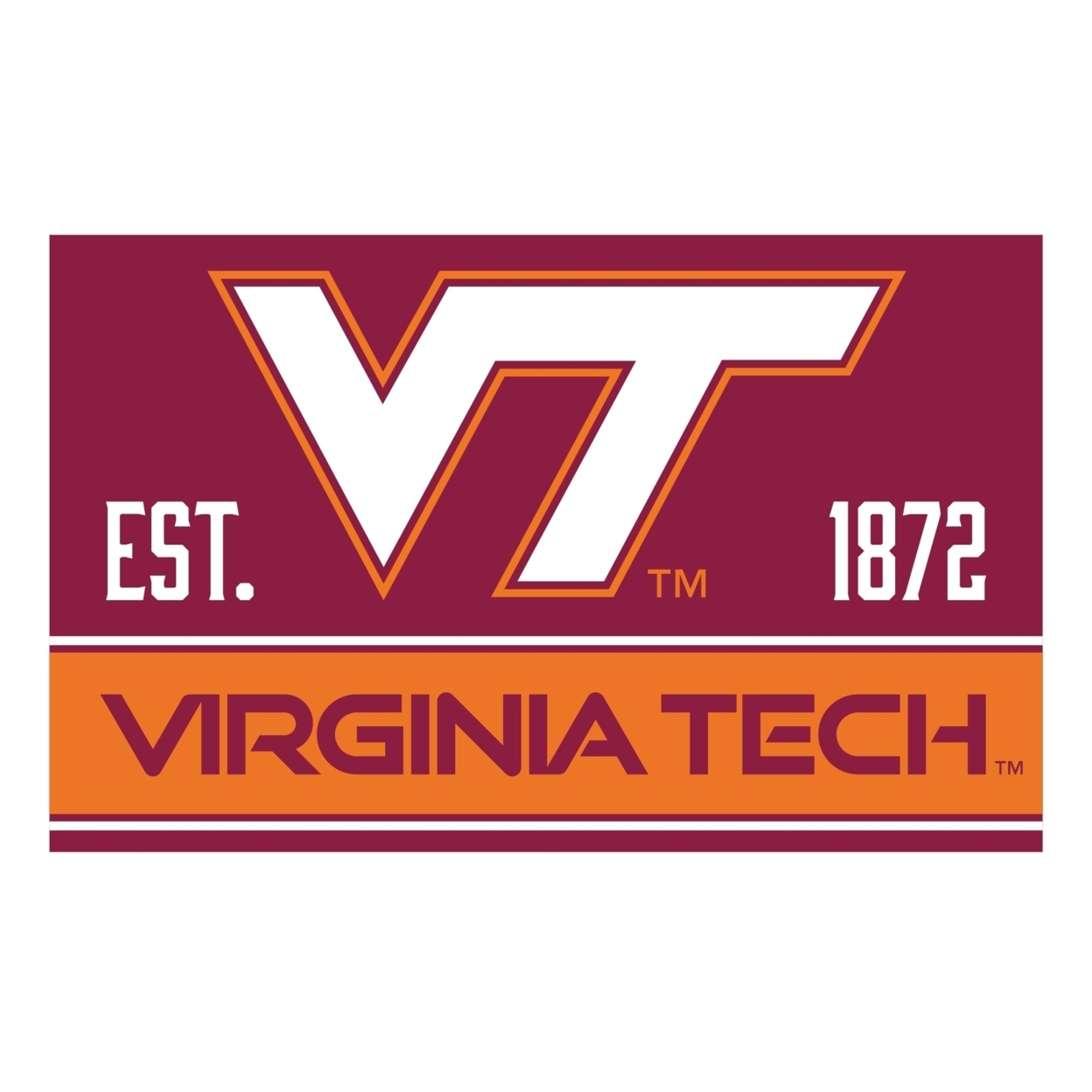 R And R Imports Virginia Polytechnic Institute VT Hokies Wood Sign With Frame