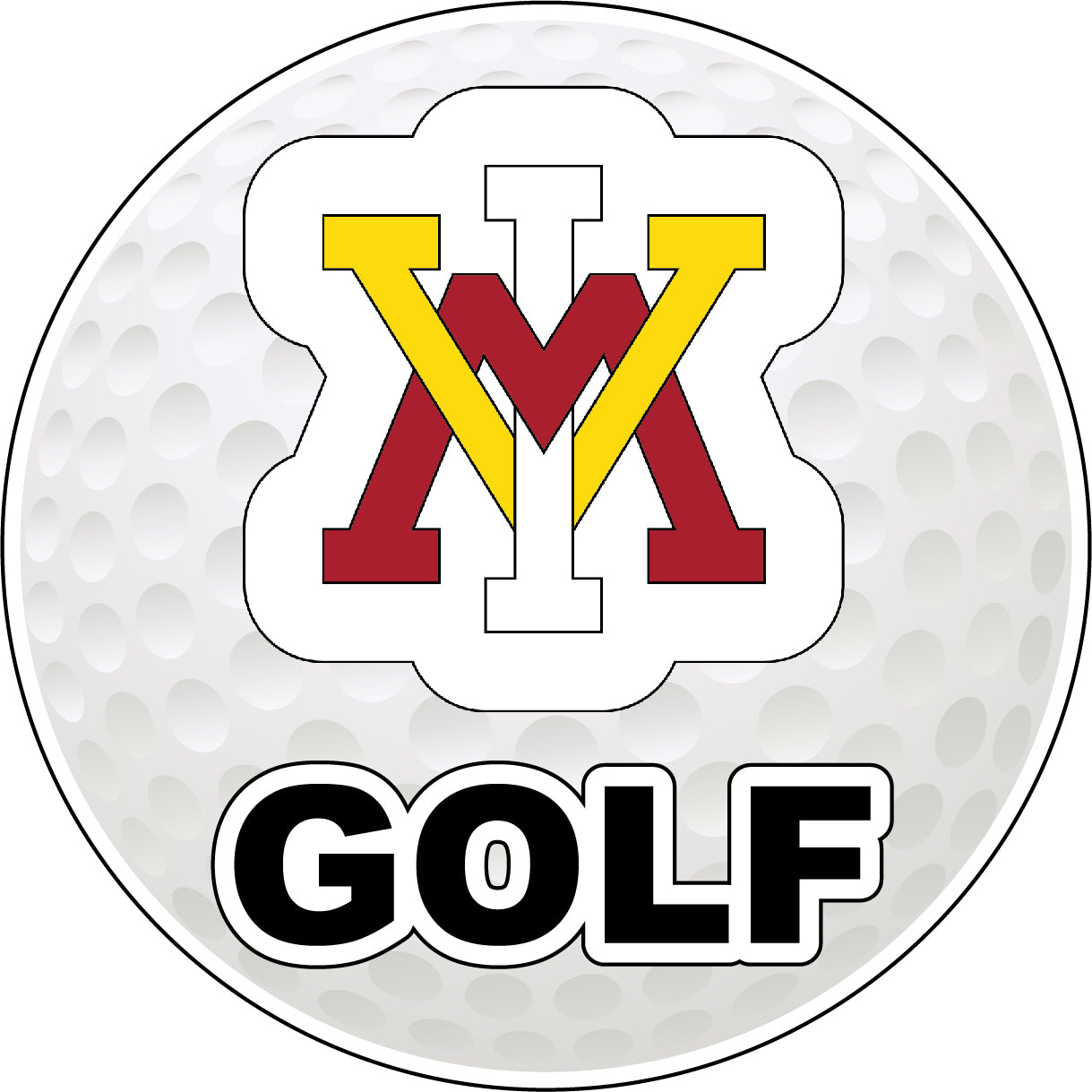 VMI Keydets 4-Inch Round Golf Ball Vinyl Decal Sticker
