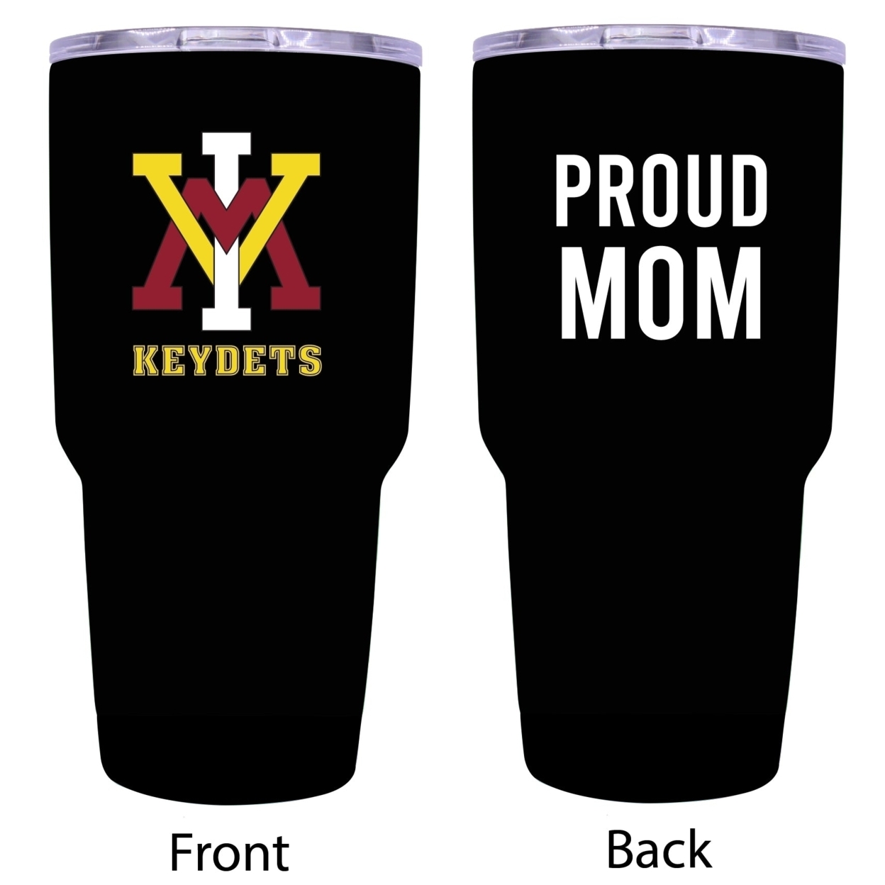 R And R Imports VMI Keydets Proud Mom 24 Oz Insulated Stainless Steel Tumblers Black.
