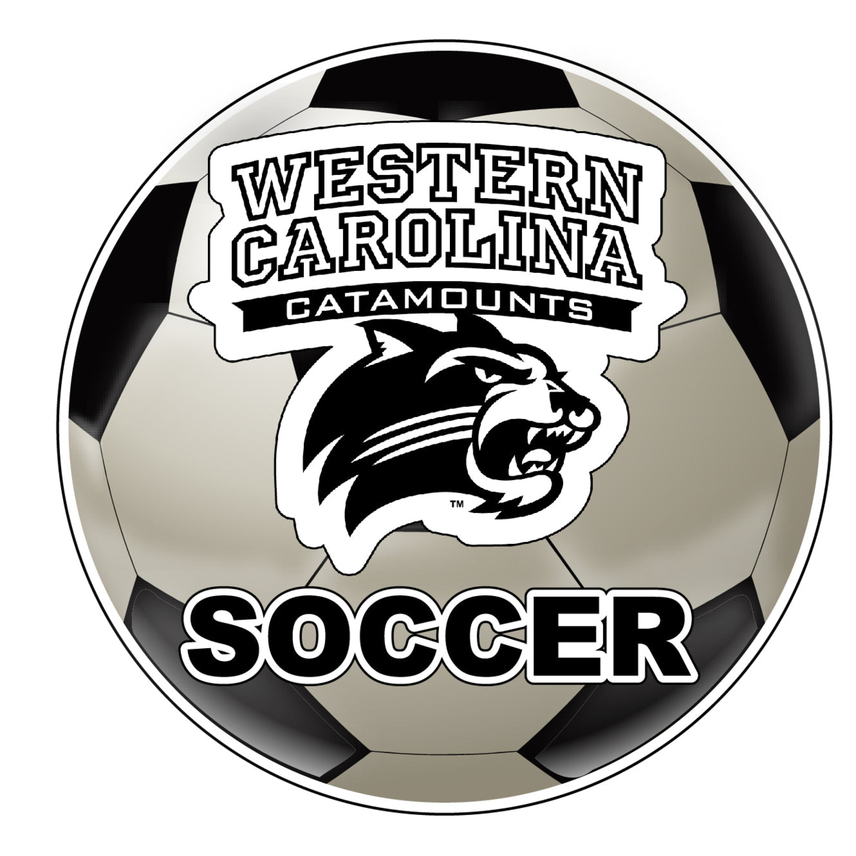 Western Carolina University 4-Inch Round Soccer Ball Vinyl Decal Sticker